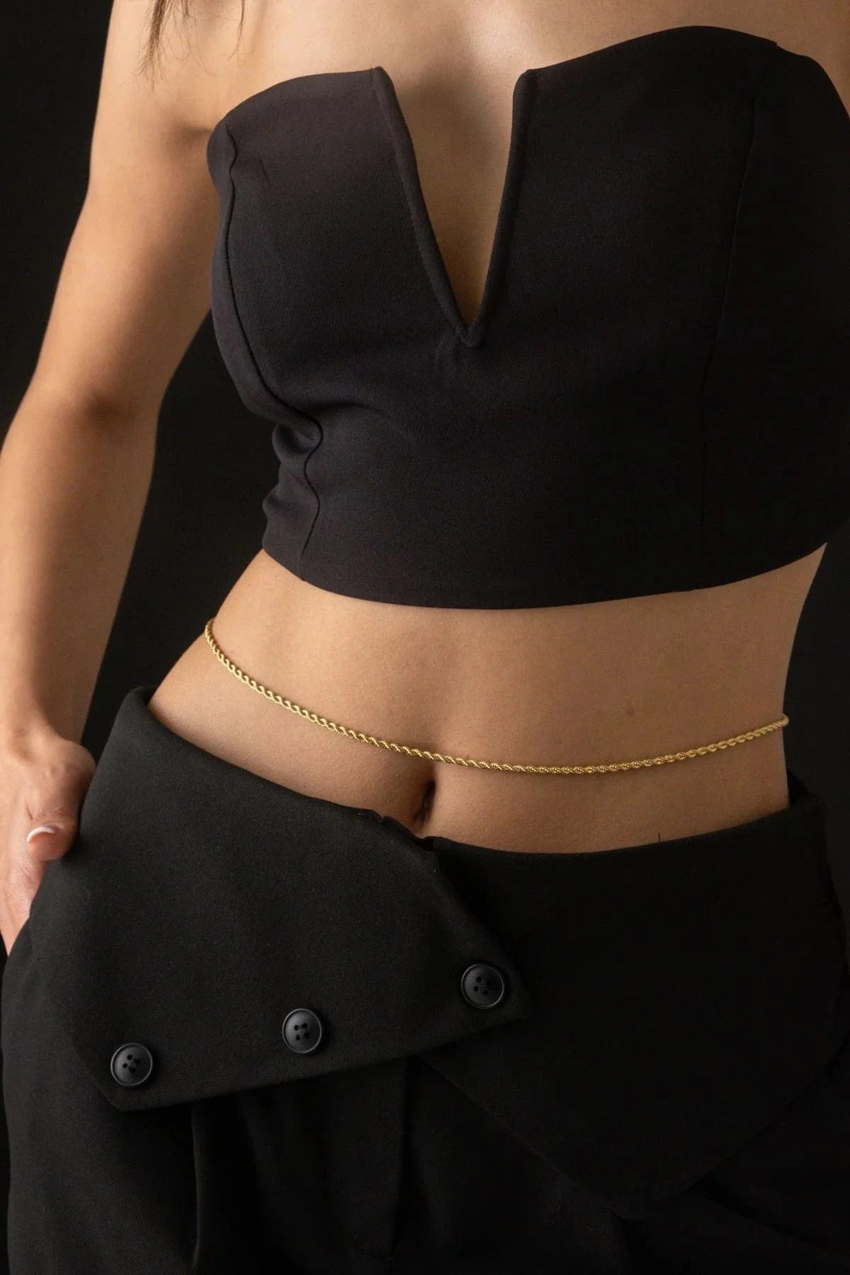 LANČIĆ ZA STOMAK SA POZLATOM KORDA 🥂