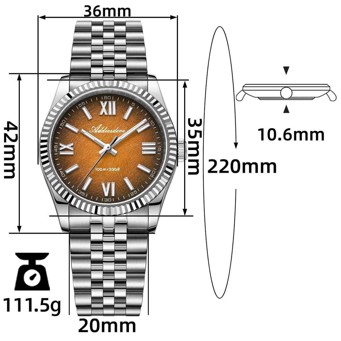 Ženski sat Addiesdive AD2512 - Orange