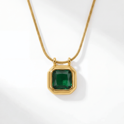 ŽENSKA OGRLICA SA POZLATOM MYSTERY GREEN 👑